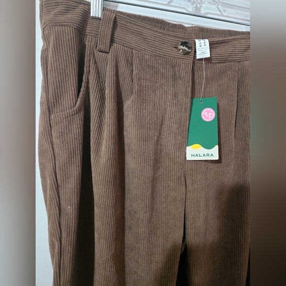 Halara Women’s Brown Corduroy Straight Trouser Pants Size XL Petite - Picture 4 of 7